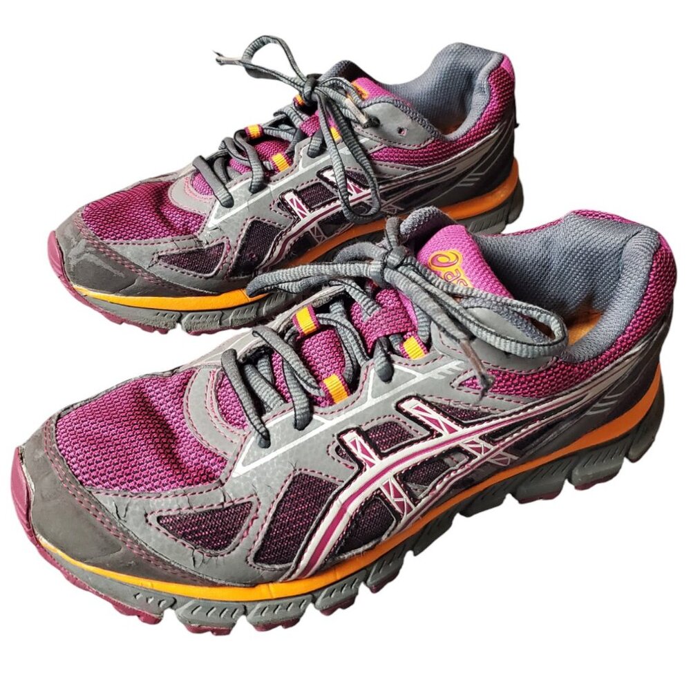 Asics Gel Scram 2 T3G7N Womens Sz 8 Burgundy Grey Running Shoes Outdoor Sneakers